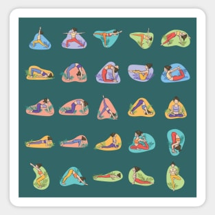 Yoga Poses Illustration Sticker